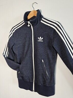 Adidas Firebird Women's Navy Blue Three-Stripe Track Jacket